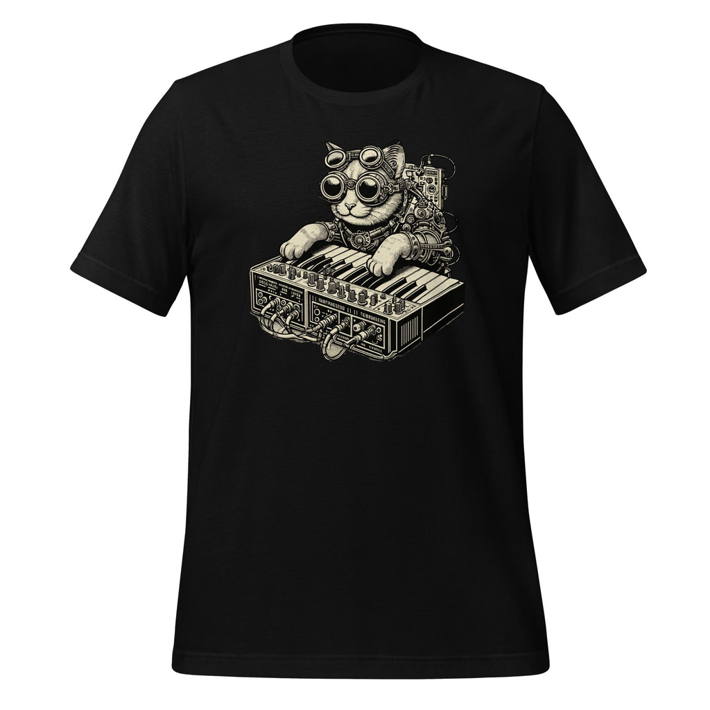 Steampunk Cat Playing Synthesizer Synth Kitten Techno Music product image 1