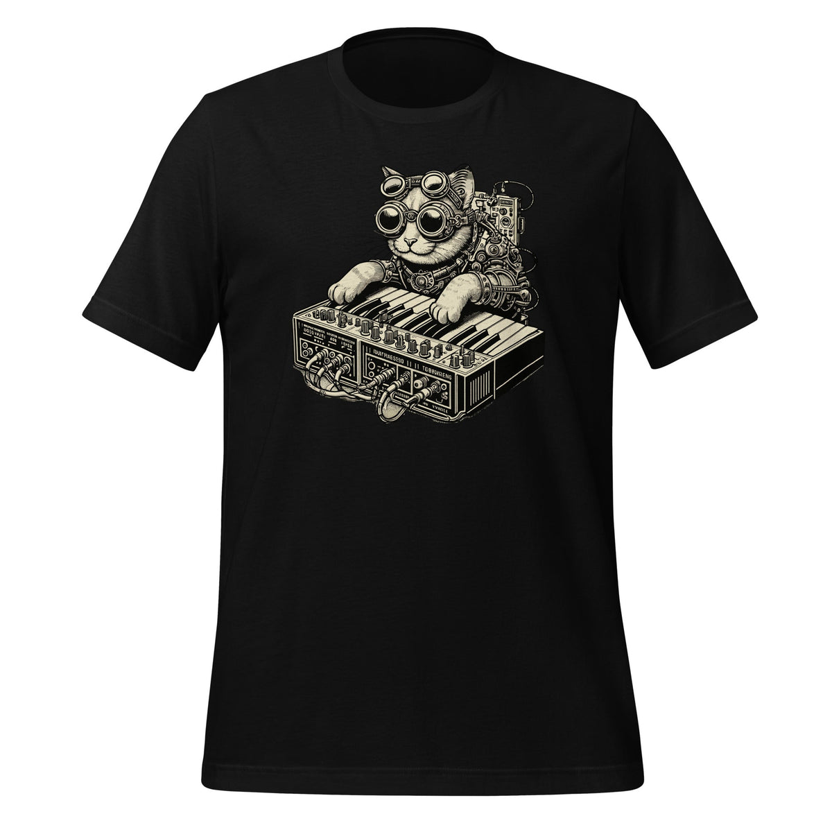 Steampunk Cat Playing Synthesizer Synth Kitten Techno Music product image 1
