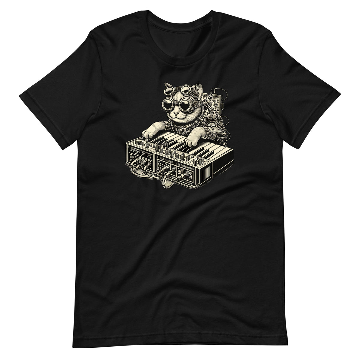 Steampunk Cat Playing Synthesizer Synth Kitten Techno Music product image 2