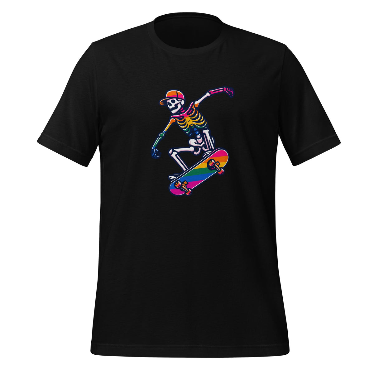 LGBTQ Skater Lesbian Pride Flag Skateboarding Skeleton product image 1