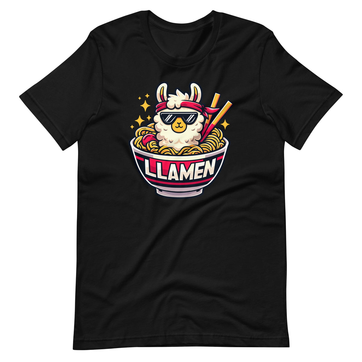 Funny Llamen Llama Ramen Anime Kawaii Eating Noodles Unisex product image 2