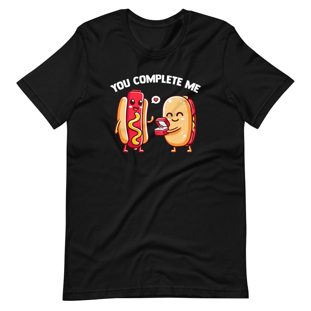 You Complete Me Hot Dog and Bun Funny Couples Unisex T-Shirt product image 2