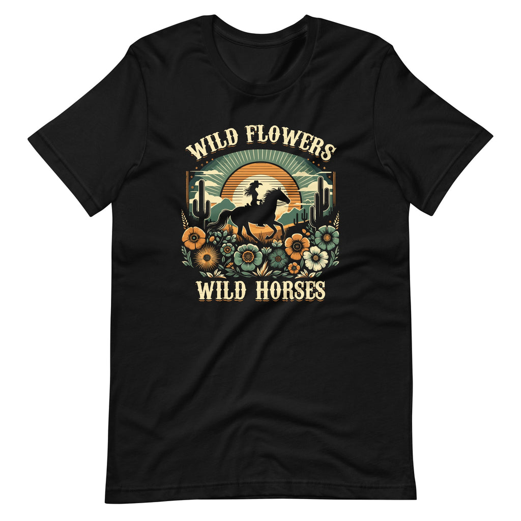 Wild Flowers And Horses Vintage Sunset Country Cowgirl product image 2