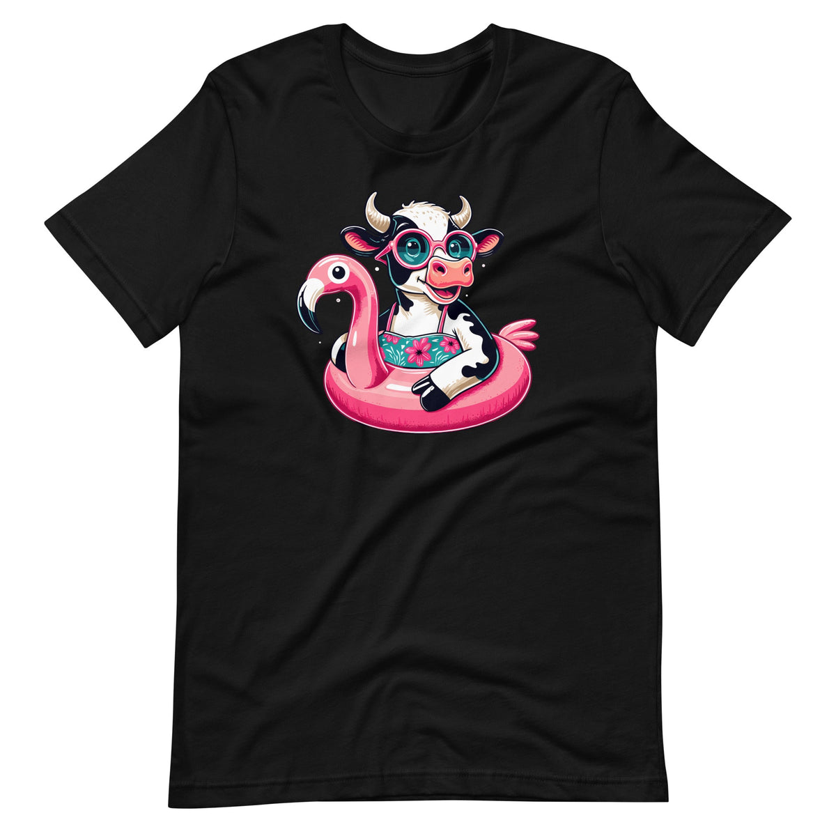 Funny Pool Party Cow Flamingo Float Summer Sunglasses product image 2