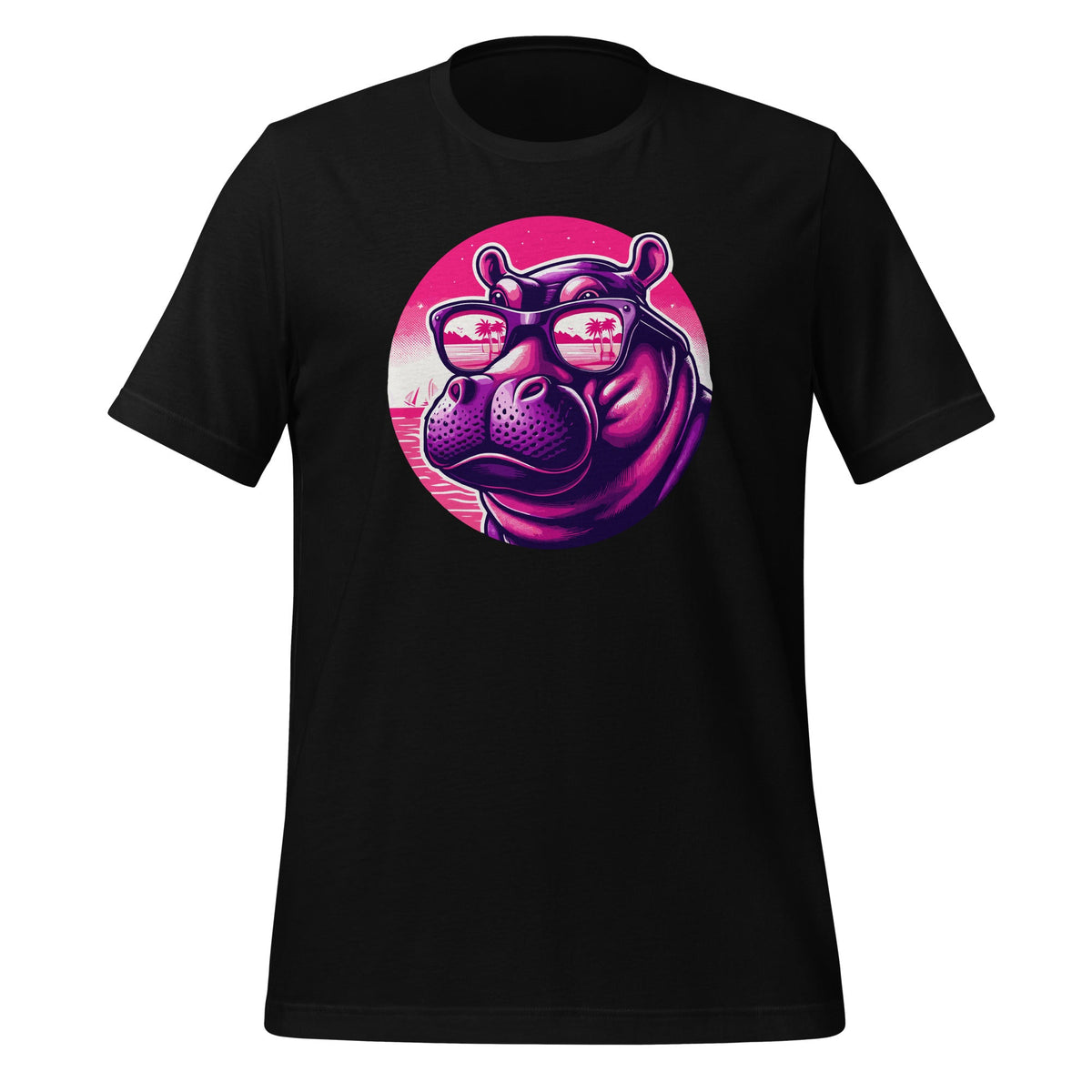Funny Plump Bespectacled Hippo With Sunglasses Unisex product image 1