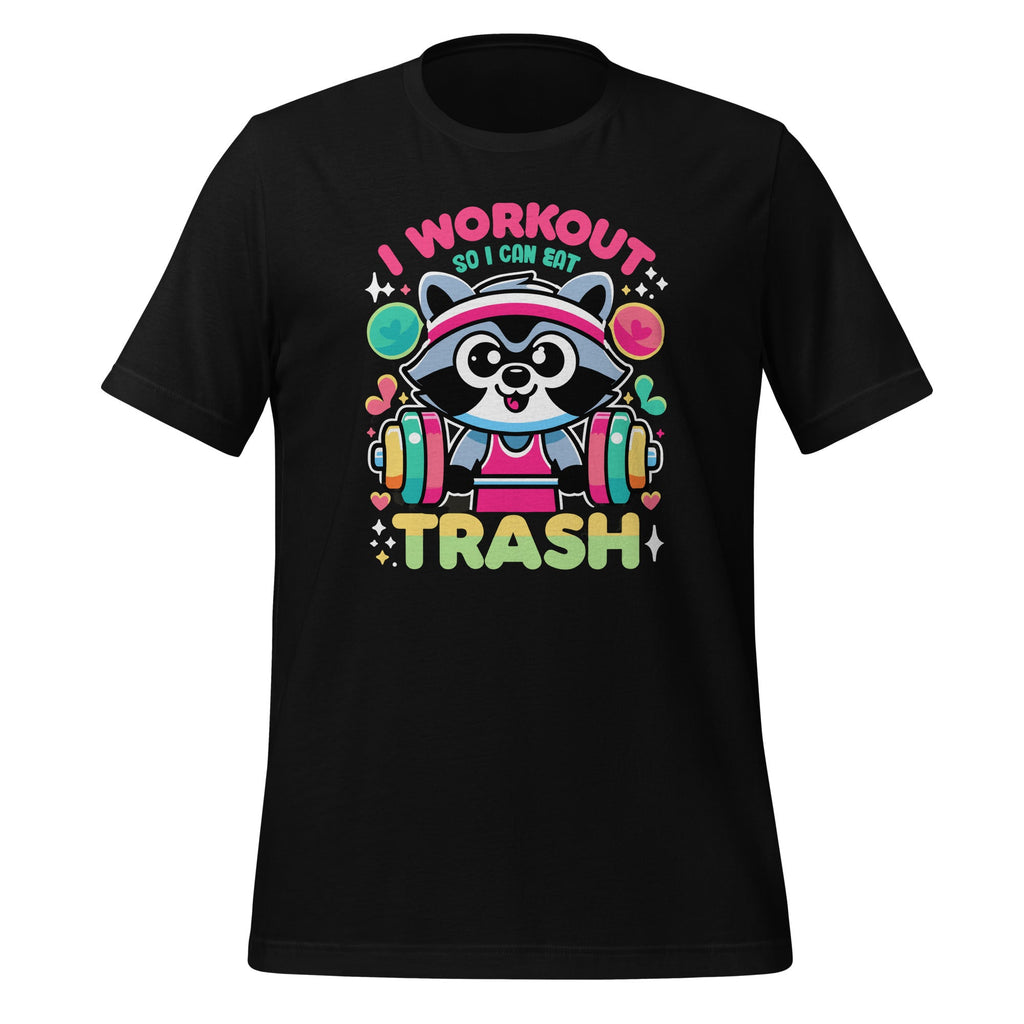 I Work Out So I Can Eat Trash Garbage Funny Raccoon Fitness product image 1