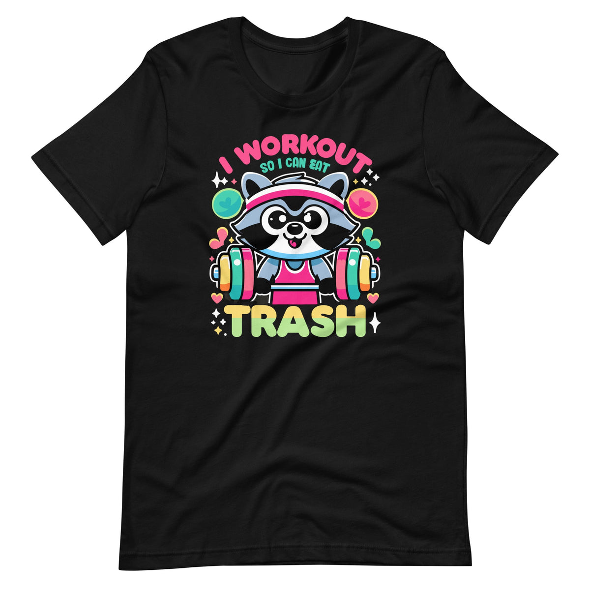 I Work Out So I Can Eat Trash Garbage Funny Raccoon Fitness product image 2