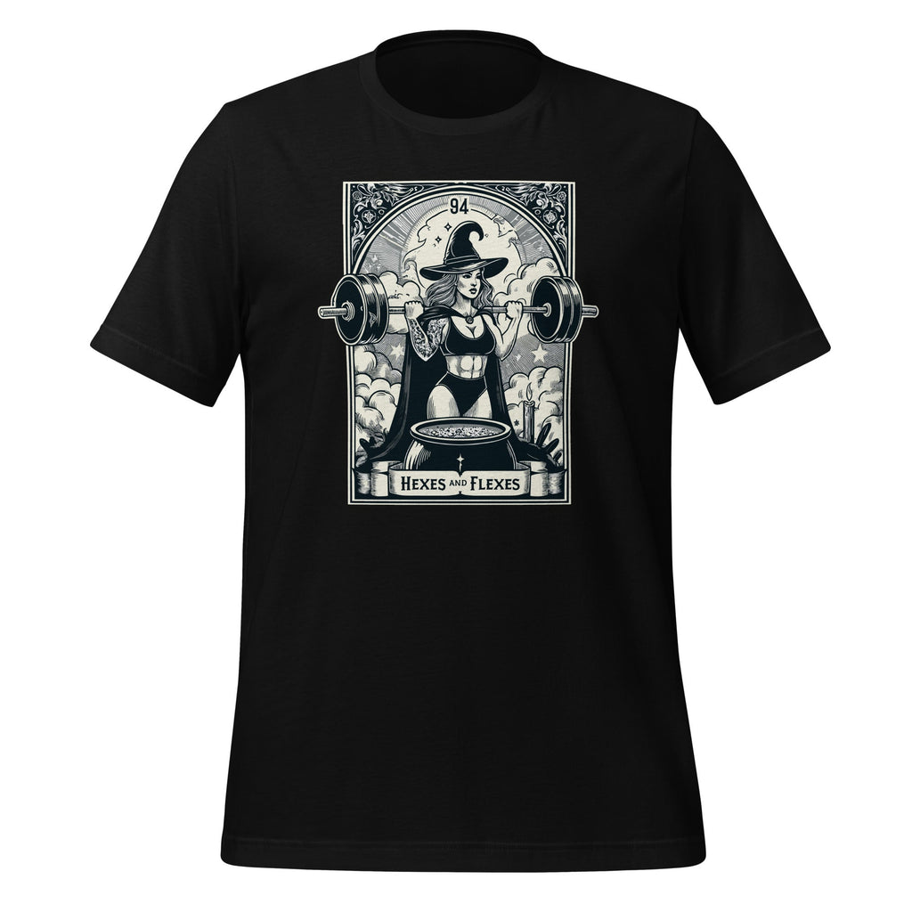 Witch Workout Fitness Deadlifting Hexes Flexes Tarot Card product image 1
