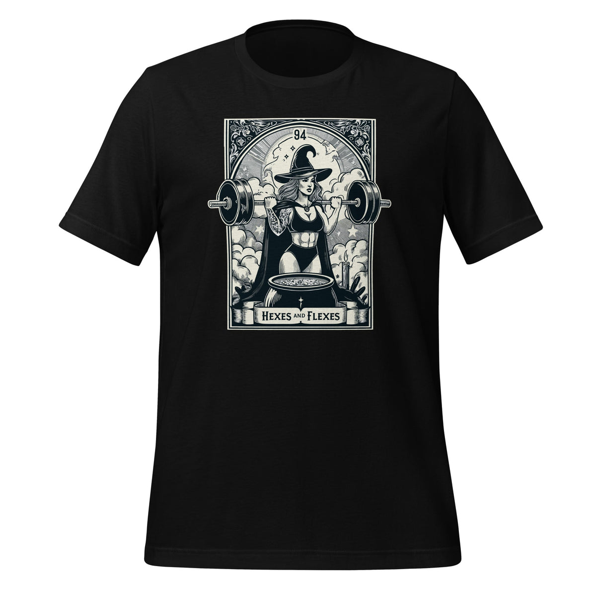 Witch Workout Fitness Deadlifting Hexes Flexes Tarot Card product image 1