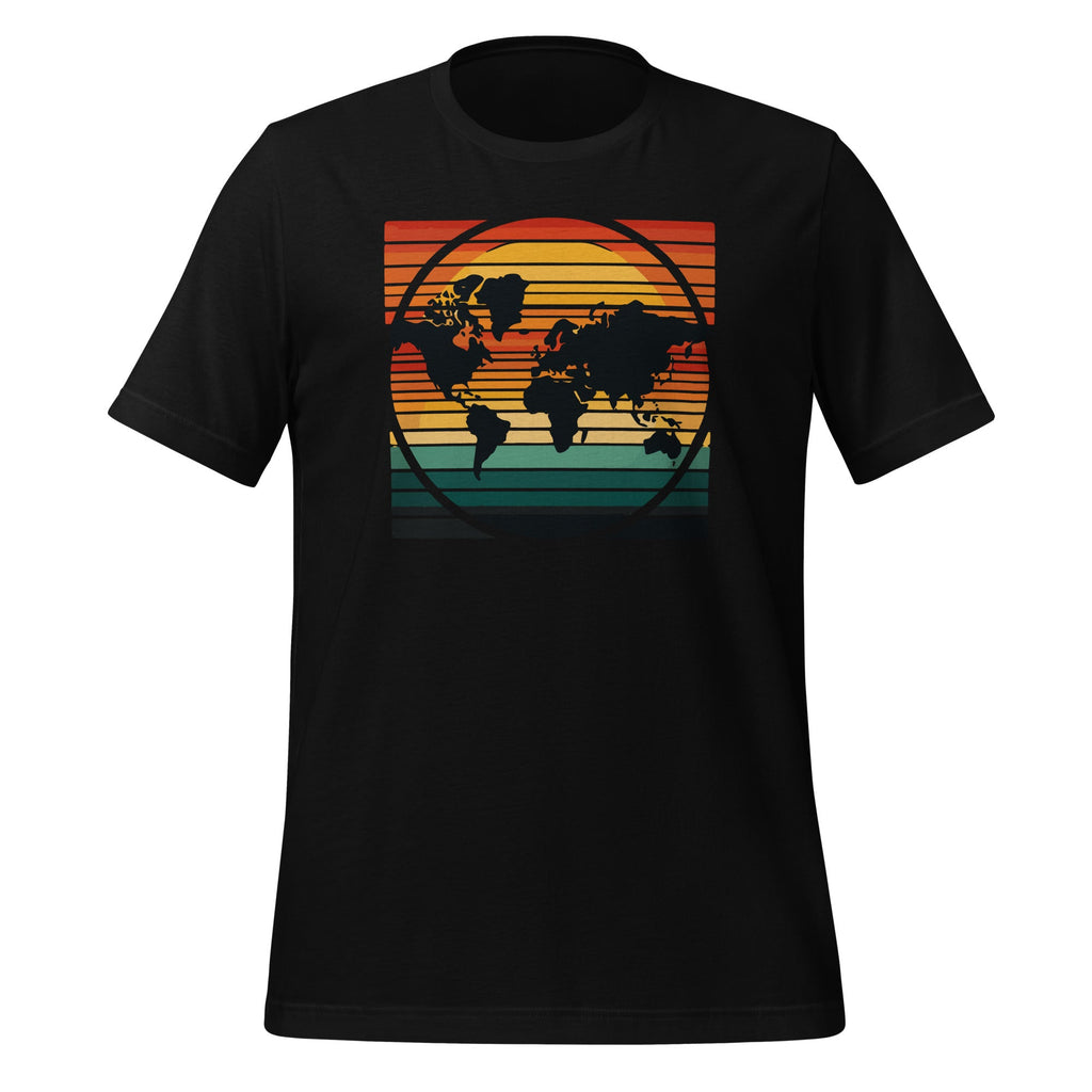 Retro World Map Cool Vintage Sunset Globe Cartography product image 1