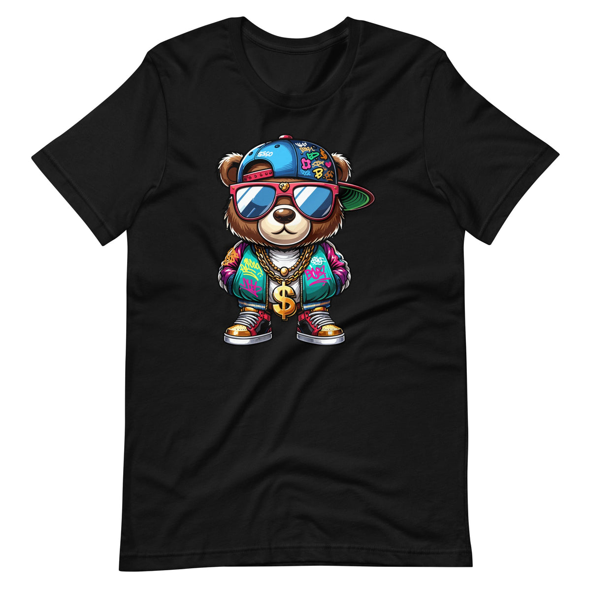 Cute Hip Hop Bear 90 Art Graffiti Fans Lovers Unisex T-Shirt product image 2