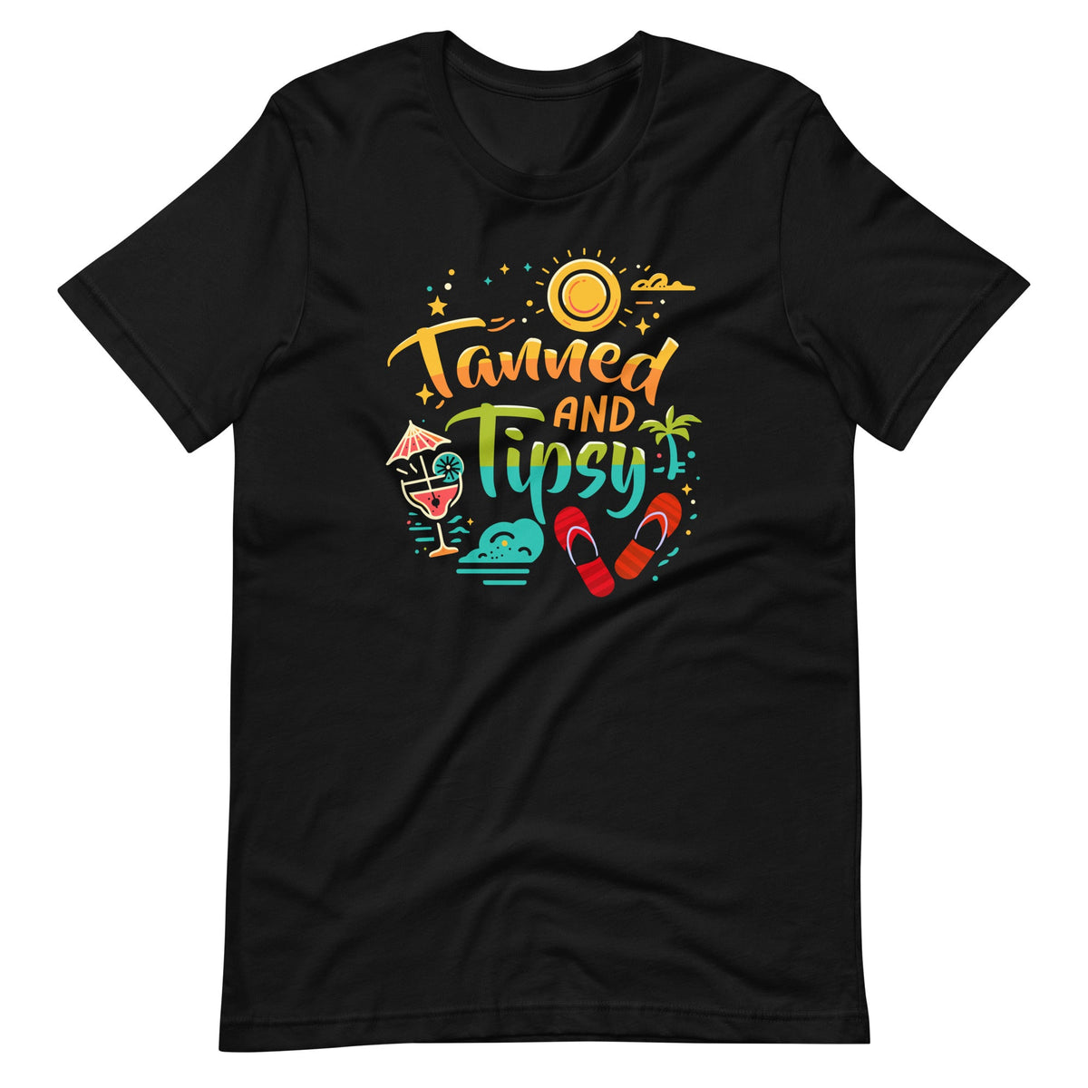 Tanned And Tipsy Beach Summer Vacation Funny Unisex T-Shirt product image 2