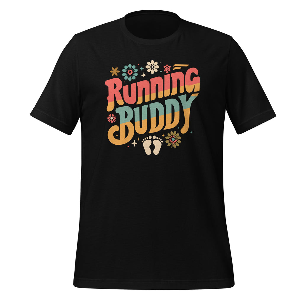 Running Buddy Pregnancy Announcement Groovy Unisex T-Shirt product image 1