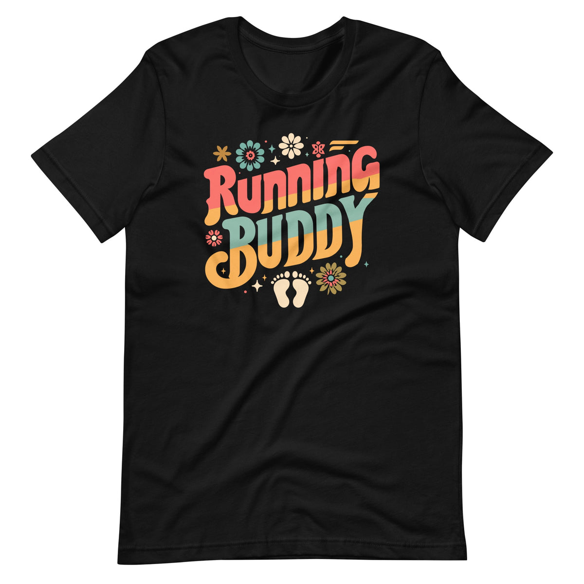 Running Buddy Pregnancy Announcement Groovy Unisex T-Shirt product image 2