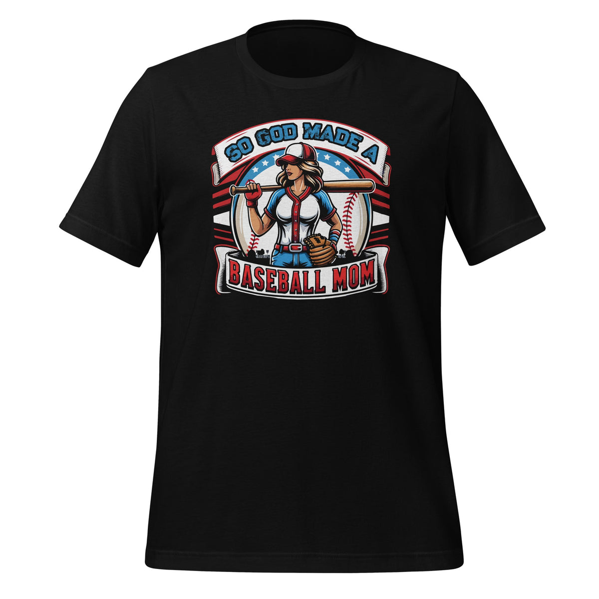 So God Made A Baseball Mom Funny Player Mothers Day Unisex product image 1