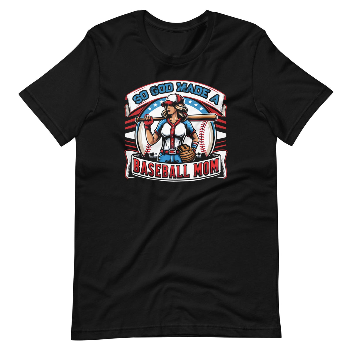 So God Made A Baseball Mom Funny Player Mothers Day Unisex product image 2