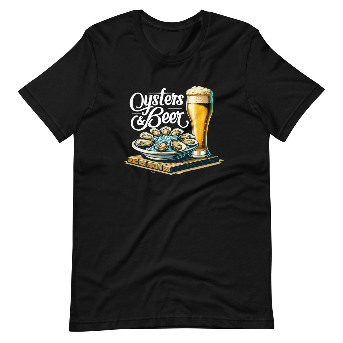 Oysters and Beer Drinking Sea Food Lovers Unisex T-Shirt product image 2