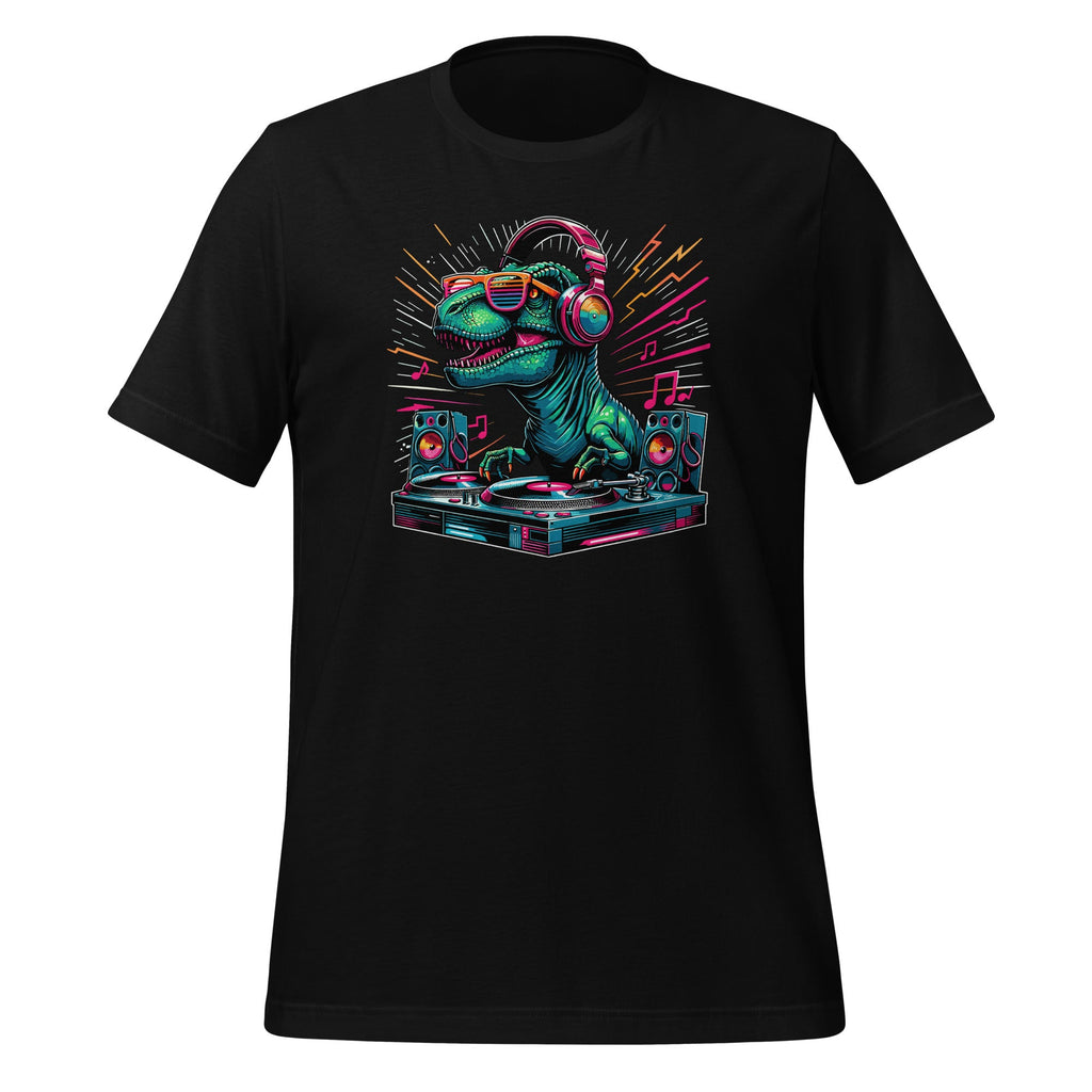 Disk Jockey Cool T-Rex Dinosaur Music DJ Unisex T-Shirt product image 1