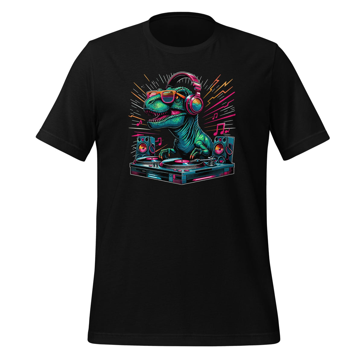 Disk Jockey Cool T-Rex Dinosaur Music DJ Unisex T-Shirt product image 1