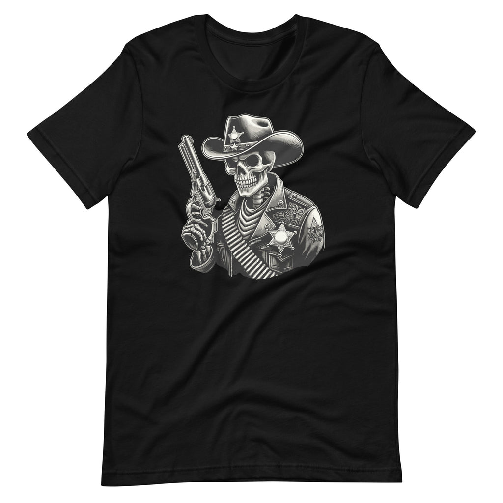 Skeleton Sheriff Costume With A Gun Cowboys Fan Unisex product image 2