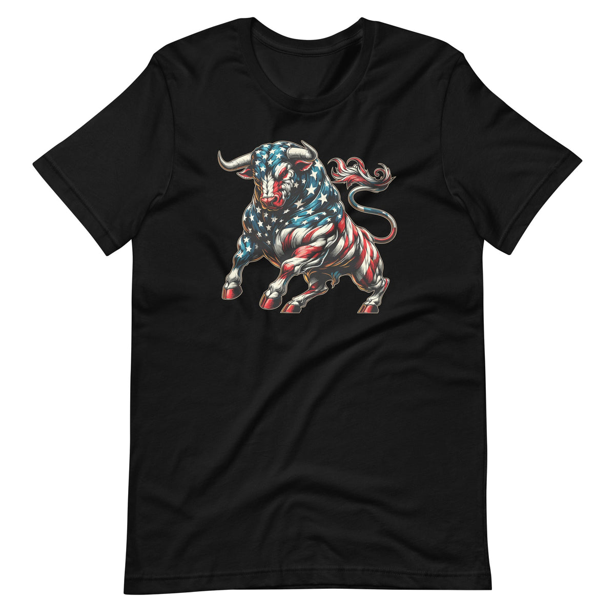 Vintage American Patriot Bull Cow 4th Of July America Flag product image 2