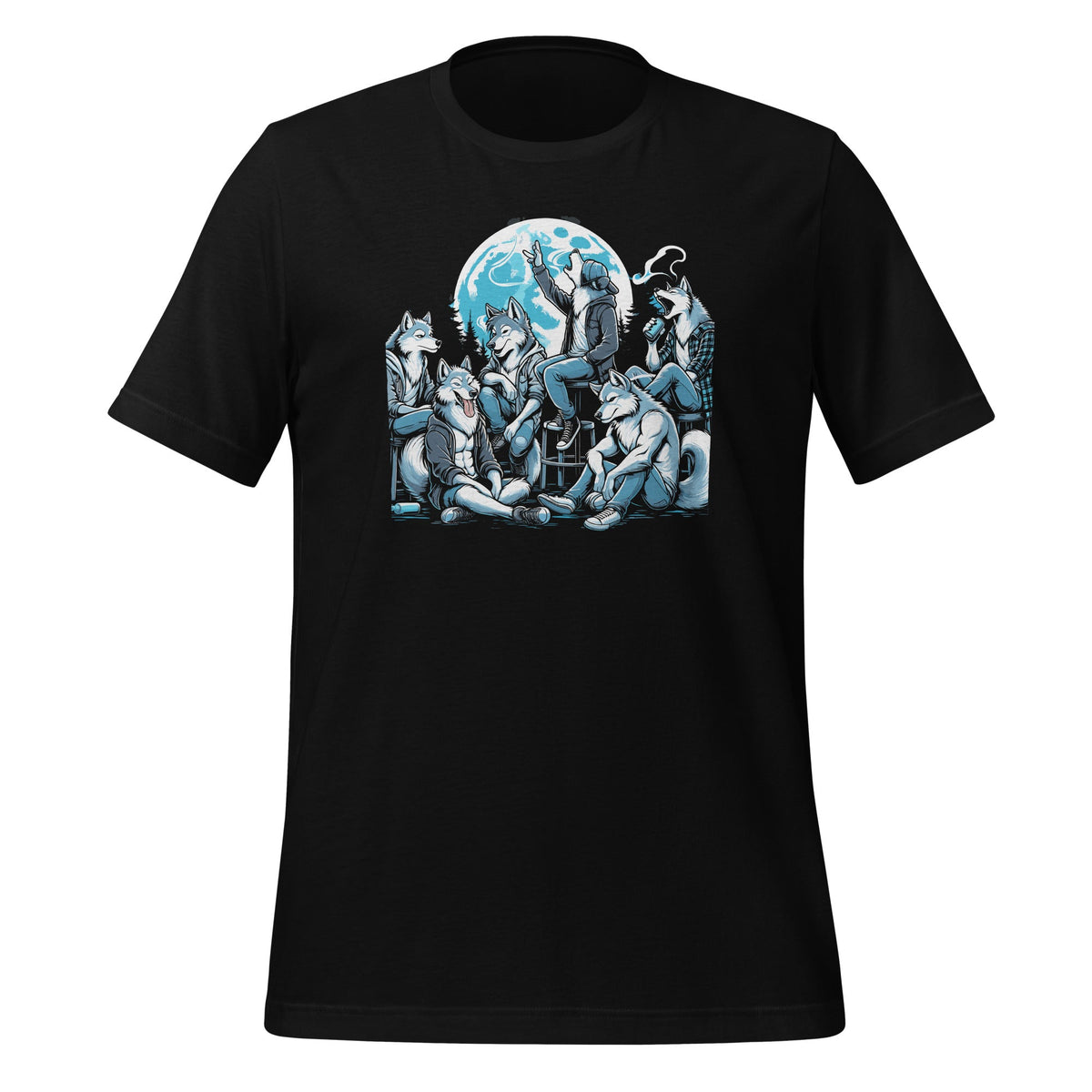 Sitting Wolf Literally Me Funny Meme Art Unisex T-Shirt product image 1