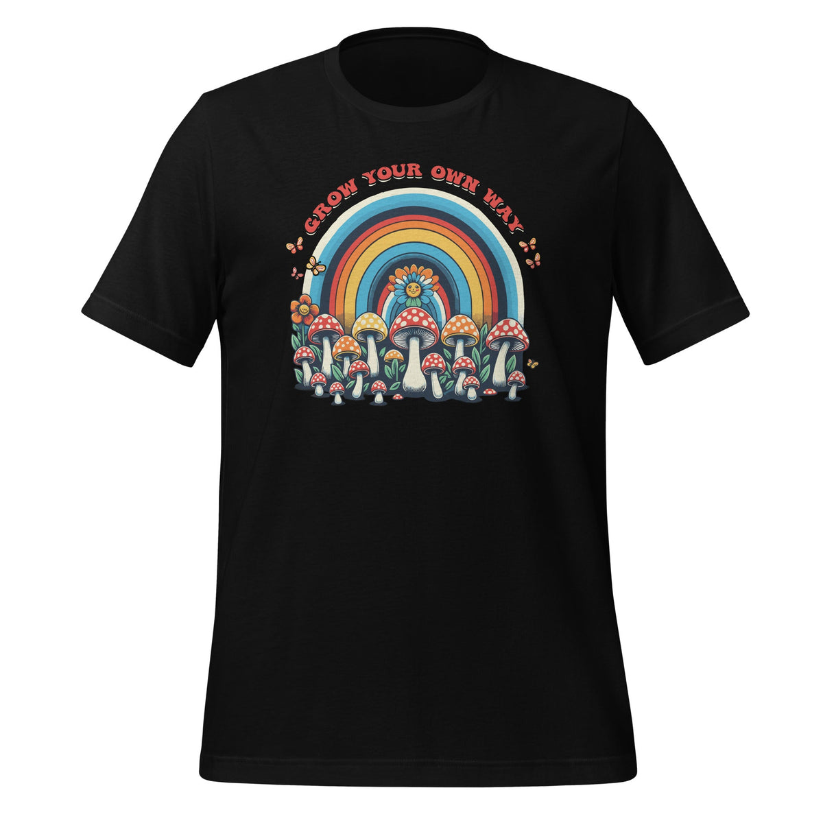 Grow Your Own Way Rainbow Mushrooms Flower Groovy Vintage product image 1