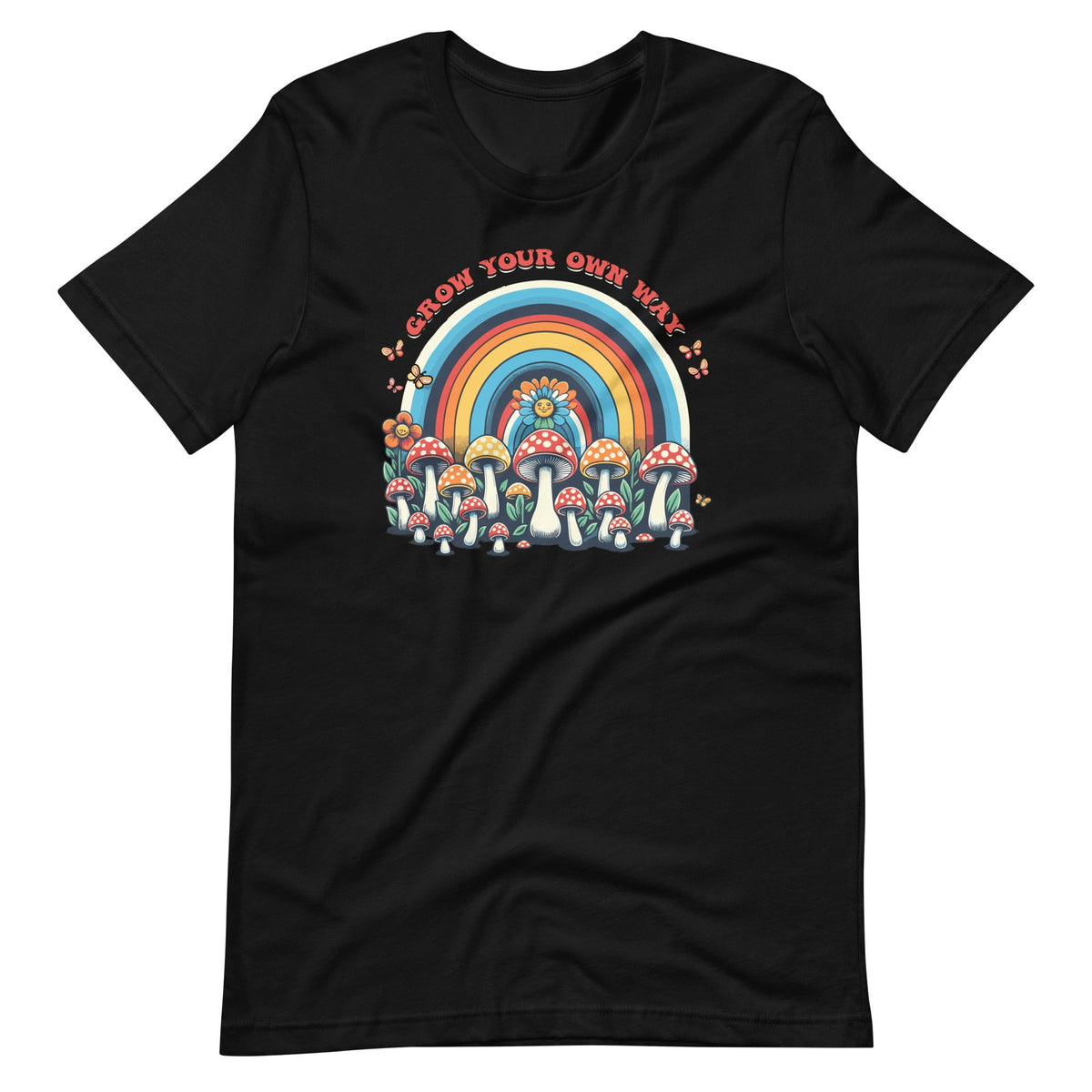 Grow Your Own Way Rainbow Mushrooms Flower Groovy Vintage product image 2