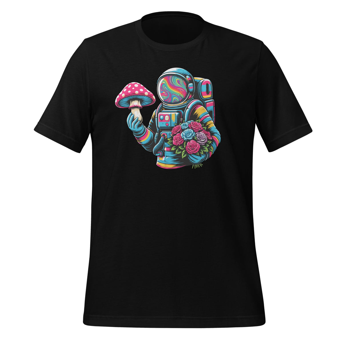 Trippy Astronaut Art Space Traveller Mushroom Unisex T-Shirt product image 1