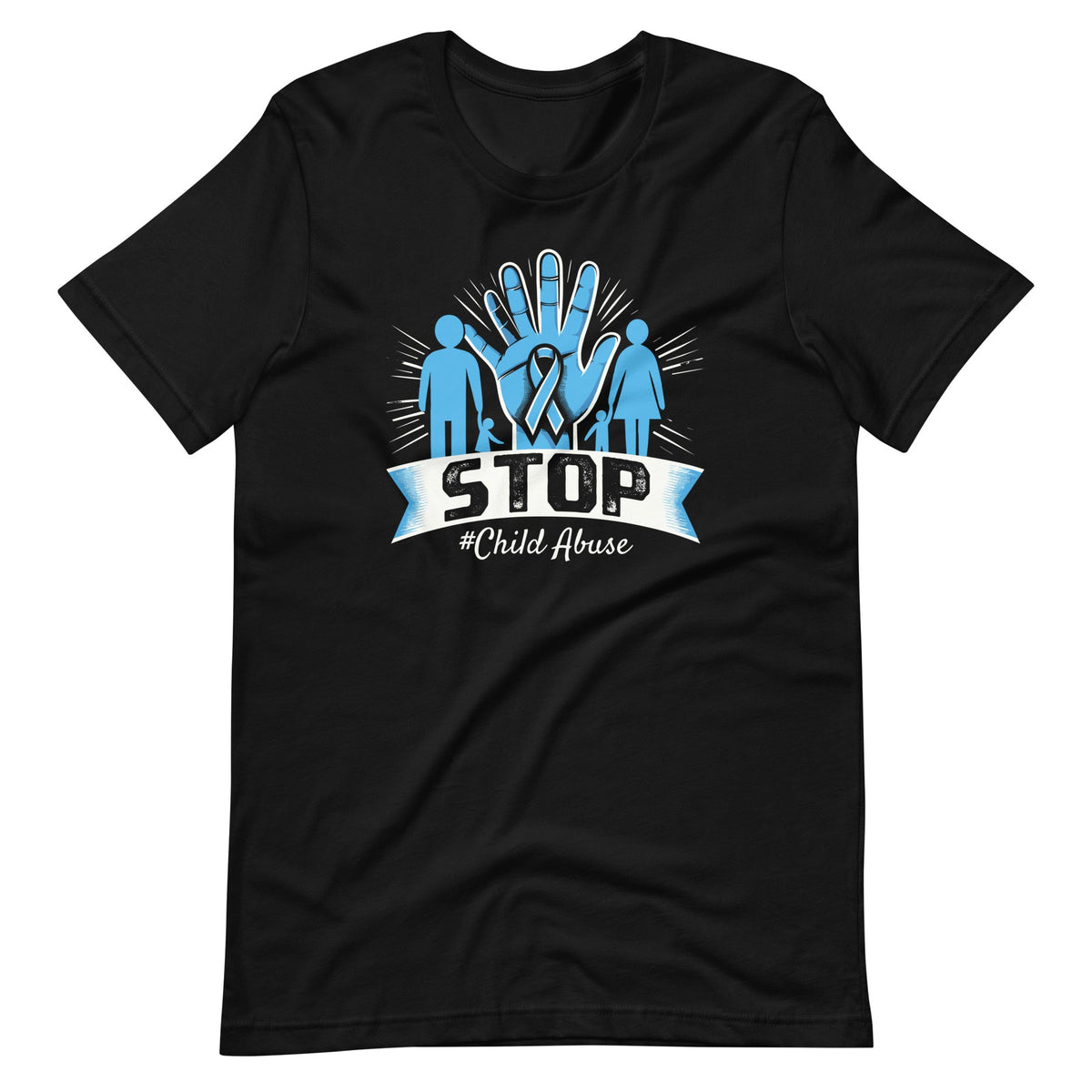 Blue Hand Family Stop Child Abuse Prevention Month Unisex product image 2