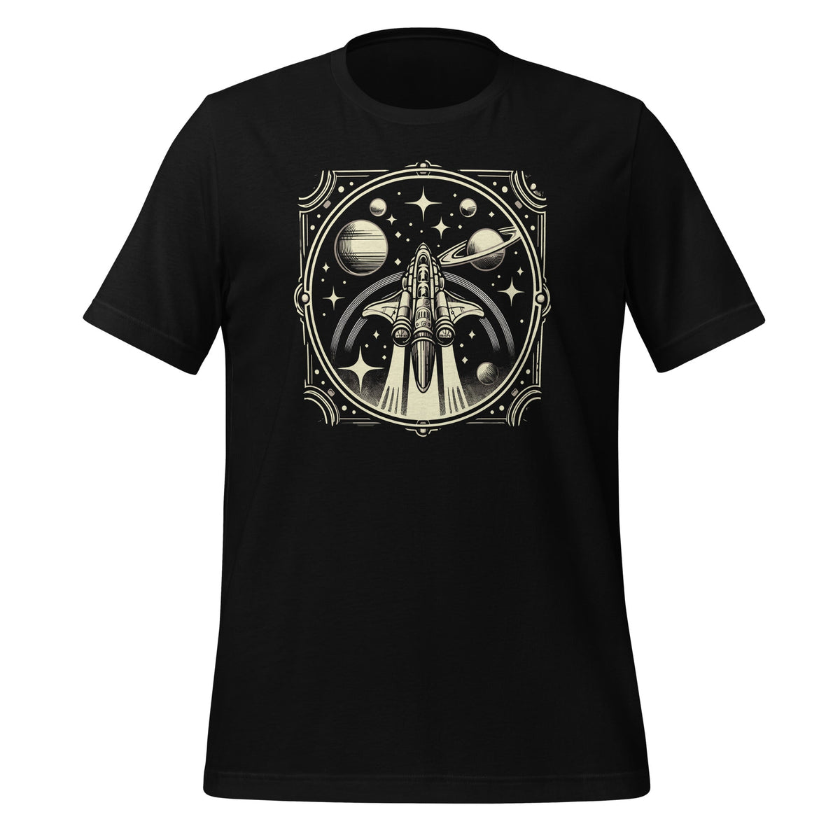Spaceship Vintage Sci-Fi Unique Graphic Art Unisex T-Shirt product image 1