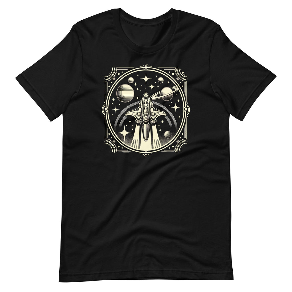 Spaceship Vintage Sci-Fi Unique Graphic Art Unisex T-Shirt product image 2