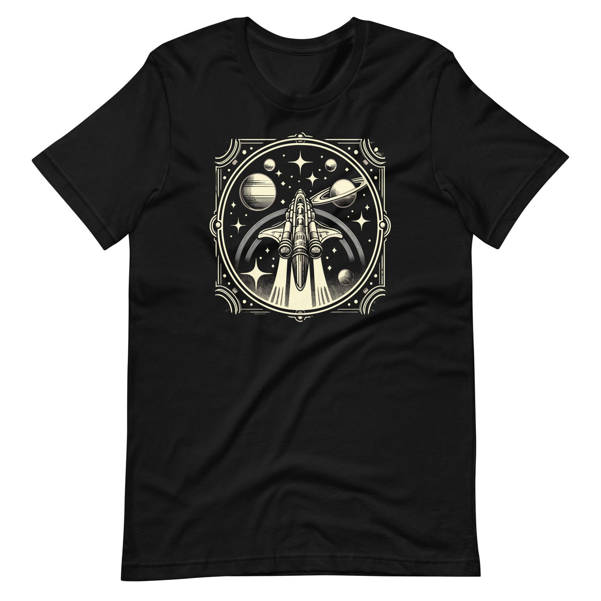 Spaceship Vintage Sci-Fi Unique Graphic Art Unisex T-Shirt product image 2