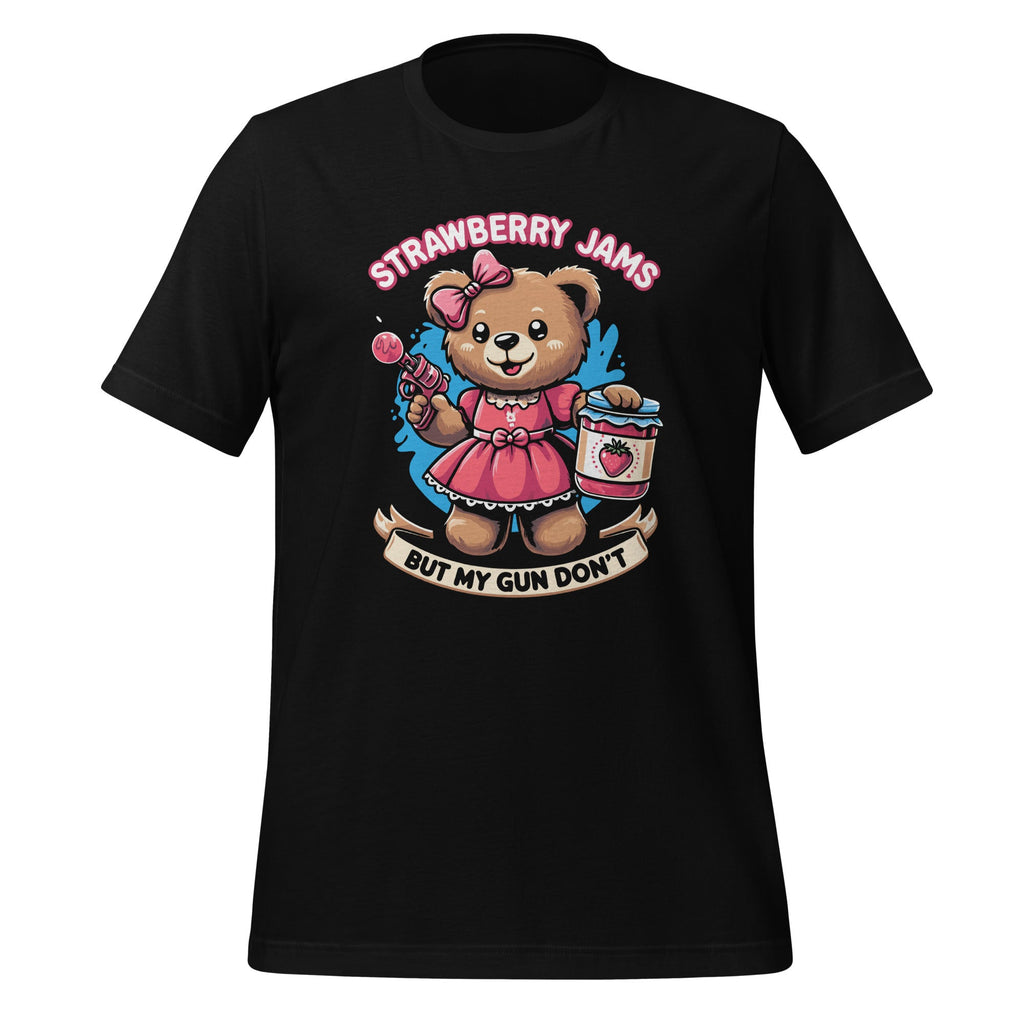 Strawberry Jams But My Gun Don't Funny Meme Unisex T-Shirt product image 1