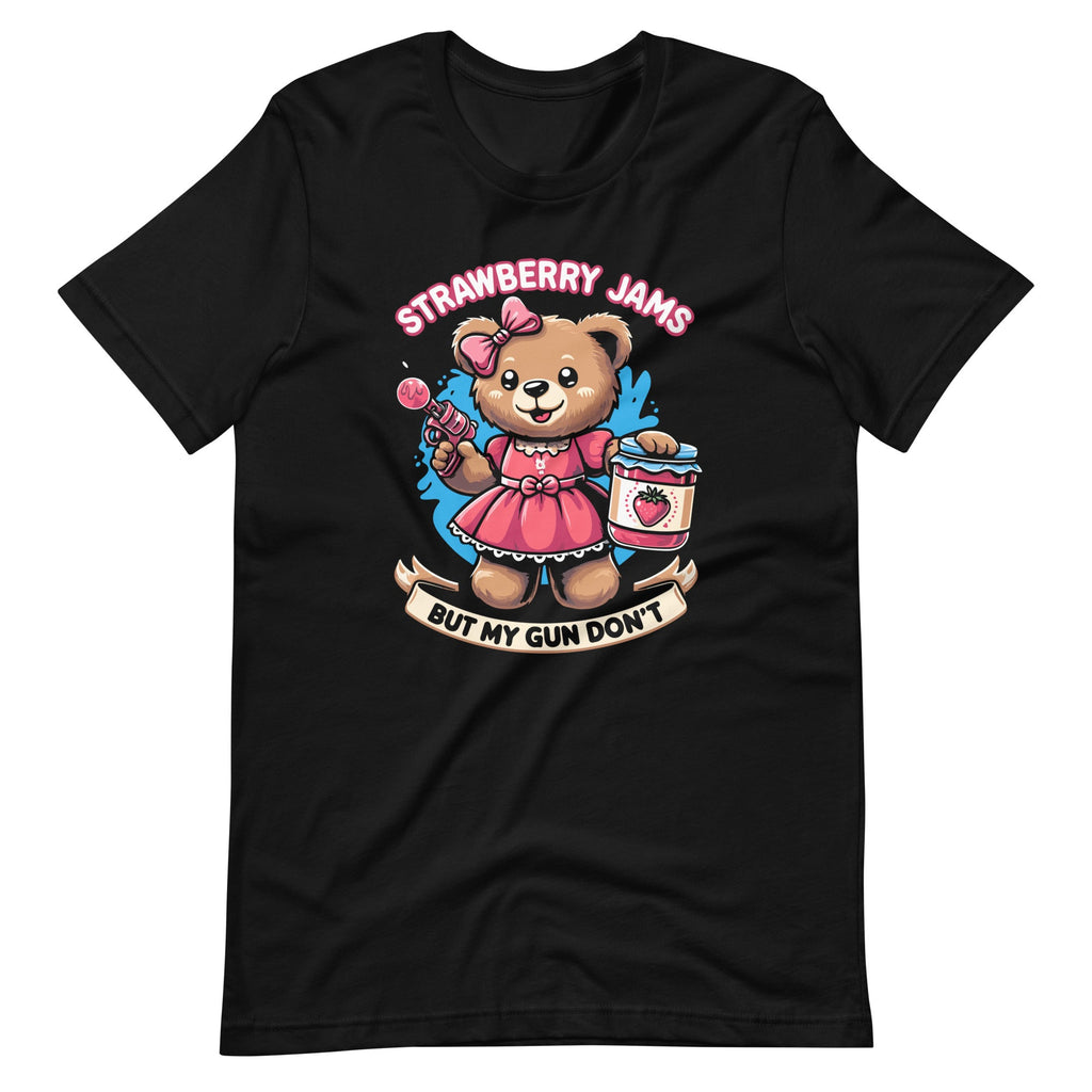 Strawberry Jams But My Gun Don't Funny Meme Unisex T-Shirt product image 2