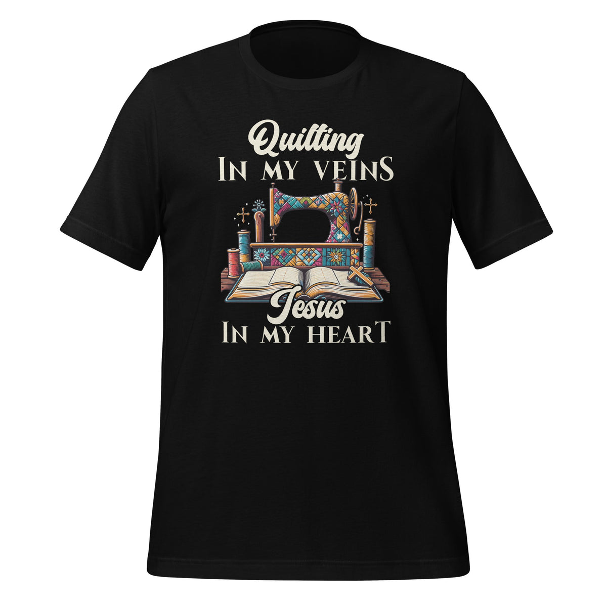Quilting In My Veins Jesus Is In My Heart Christian product image 1