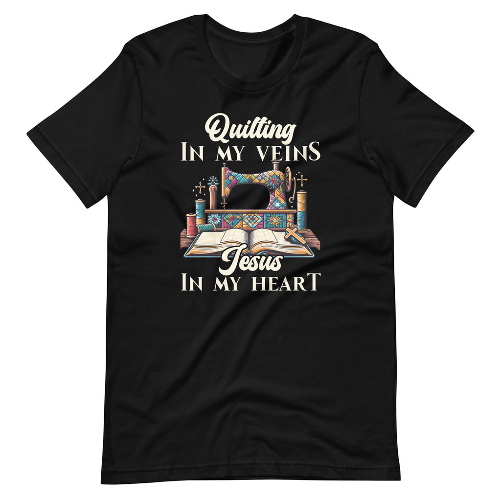 Quilting In My Veins Jesus Is In My Heart Christian product image 2