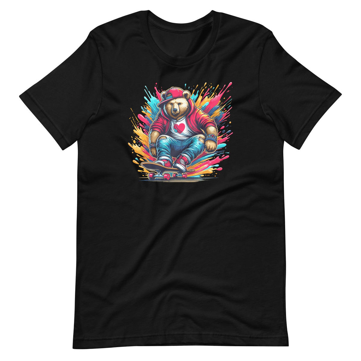 Colorful Splash With Skateboard Skateboarding Bear Unisex product image 2
