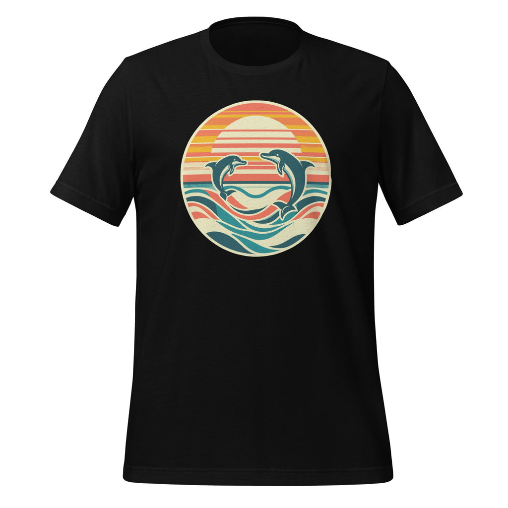 Vintage Retro Summer Time Beach Dolphin Day Unisex T-Shirt product image 1