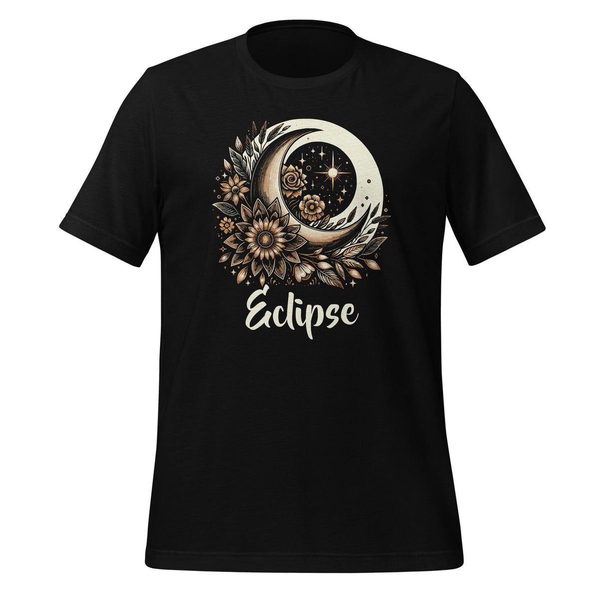 Solar Eclipse With Floral Flowers Space Graphic Art Unisex product image 1