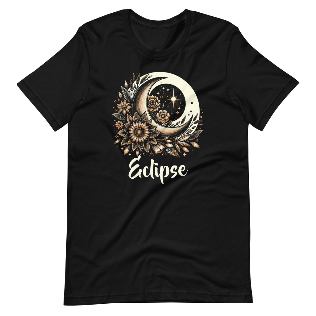 Solar Eclipse With Floral Flowers Space Graphic Art Unisex product image 2