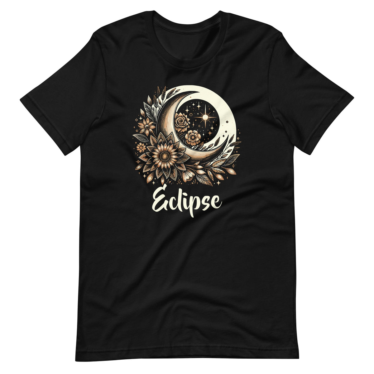 Solar Eclipse With Floral Flowers Space Graphic Art Unisex product image 2