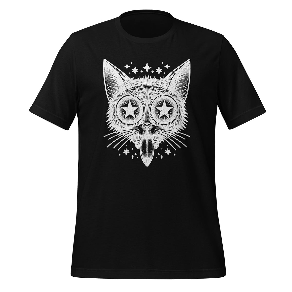 Weirdcore Cat Trippy Gothic Black Unisex T-Shirt product image 1
