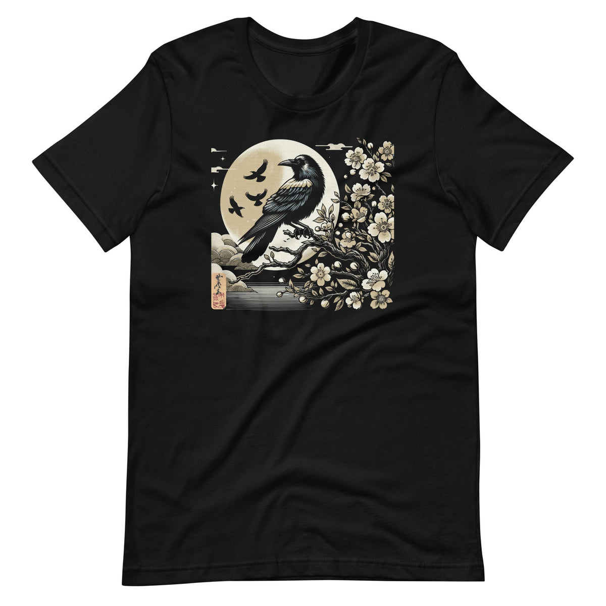 Graphic Japan Woodblock Art Crow Raven Vintage Unisex product image 2