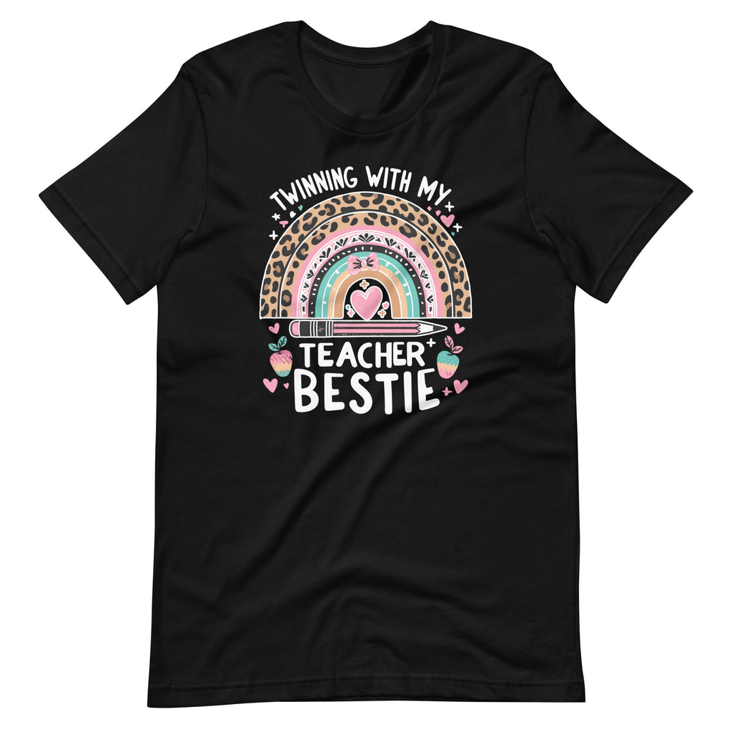 Boho Rainbow Twinning With My Teacher Bestie Unisex T-Shirt product image 2