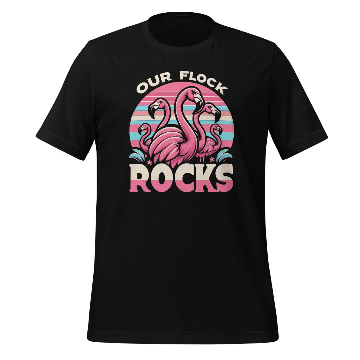 Our Flock Rocks Flamingos Lover Family Vacation Unisex product image 1