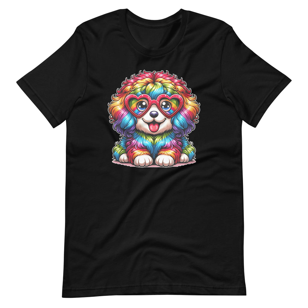 Rainbow Cute Dog Wearing Glasses Heart Puppy Funny Unisex product image 2