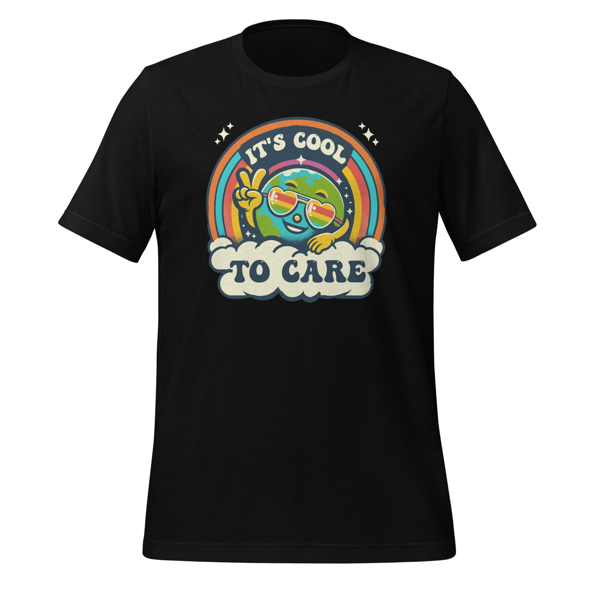 It's Cool To Care Earth Day Groovy 70s Retro Art Unisex product image 1