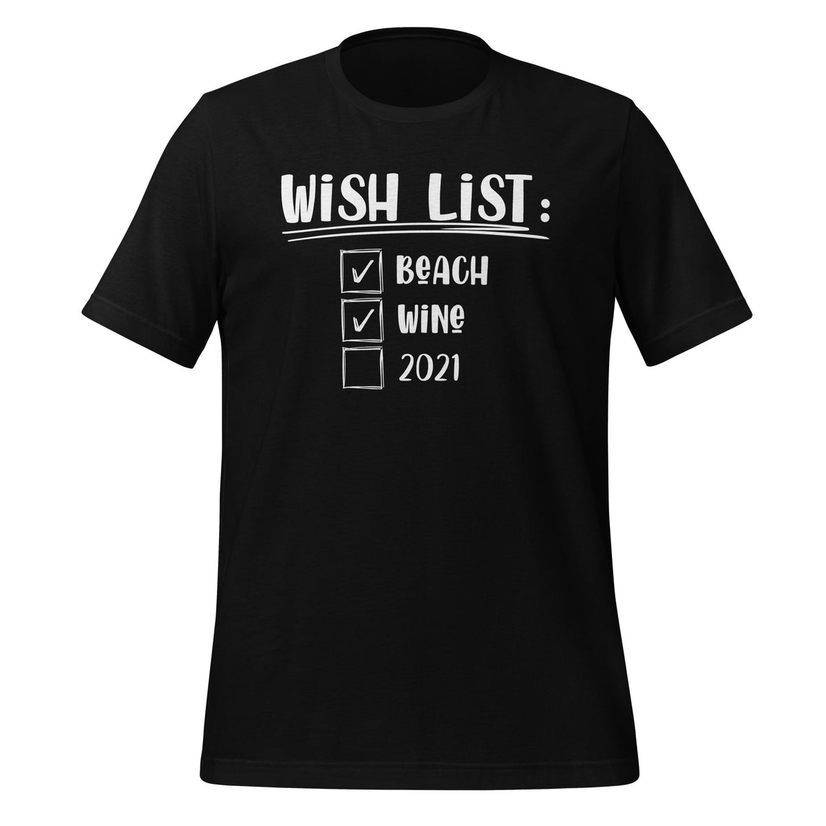 Wish List Beach Wine 2021 - Funny Humor Saying Short-Sleeve product image 1