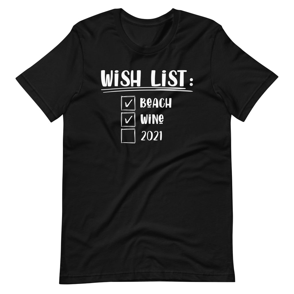 Wish List Beach Wine 2021 - Funny Humor Saying Short-Sleeve product image 2